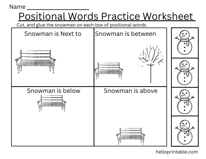 Kindergarten student cleaning a messy room while practicing spatial position words