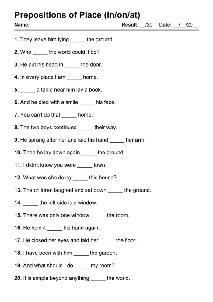 Kindergarten preposition worksheet featuring art themed time and money practice