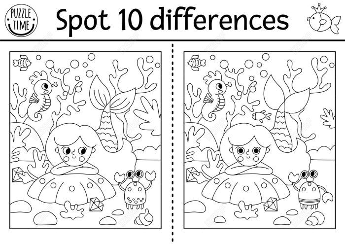 Kindergarten worksheet featuring a princess and prince scene with ten differences to find through subtraction practice