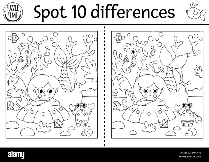 Princess Find the Differences worksheet featuring a prince and princess scene for kindergarten kids