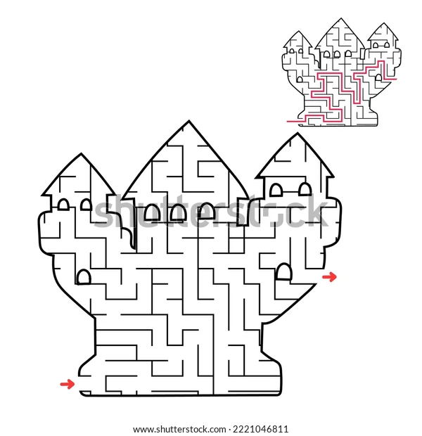 Kindergarten student completing a printable castle maze worksheet to practice problem solving skills