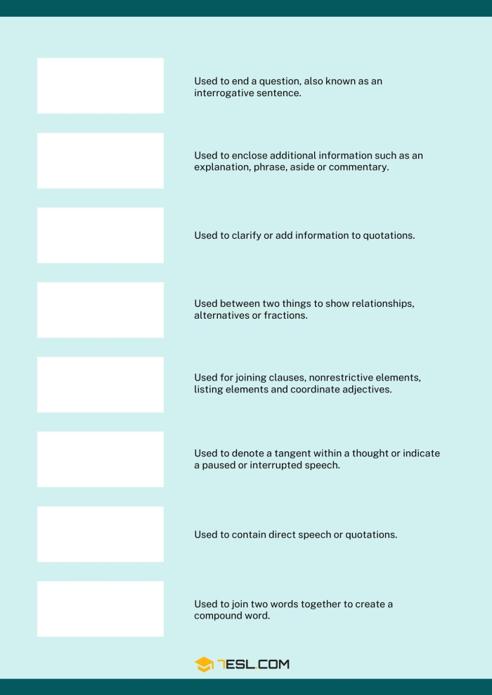 Punctuation Fill-In Practice Activity for Early Learners Colorful kindergarten worksheet showing punctuation mark exercises with fill-in activities for young learners