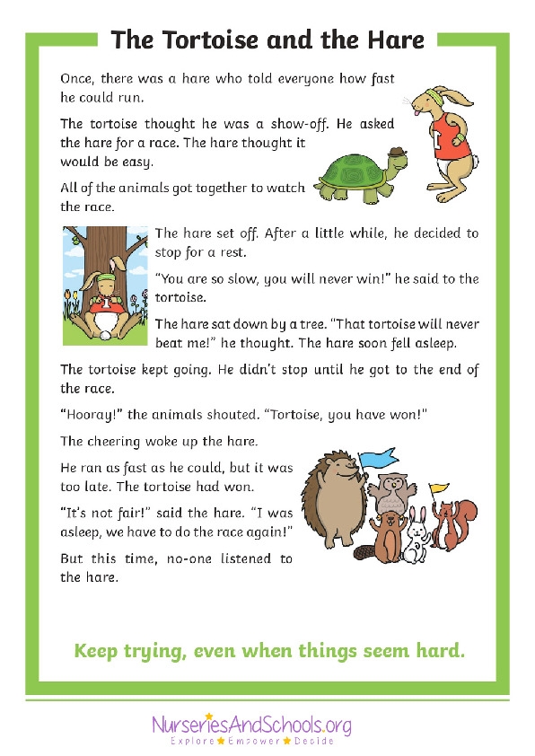 Colorful puppets for a puppet show based on The Hare and the Tortoise story