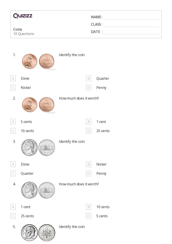 Worksheet for kids to learn about the quarter featuring George Washington, perfect for tracing and counting practice. Educational activity for kindergarten students to explore coins in Spanish.