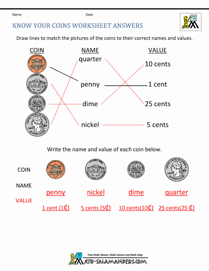 Spanish worksheet for kindergarten students to learn about the quarter coin through tracing and coloring