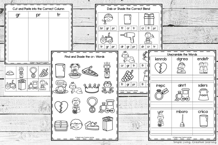 Printable R Blends Worksheet for Kindergarten Students Number 16 Kindergarten R blends worksheet with pictures for identifying beginning consonant sounds