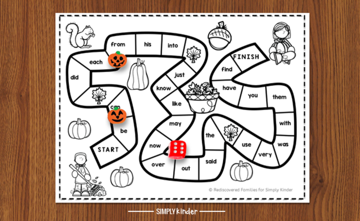 Kindergarten Sight Words Game Worksheet Number 21 Sight words game worksheet for kindergarten students featuring a colorful layout to practice reading skills 21