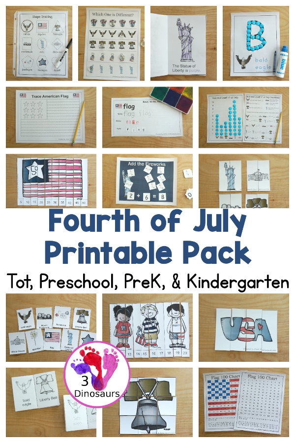Kindergarten printable 4th of July reading game worksheet for kids