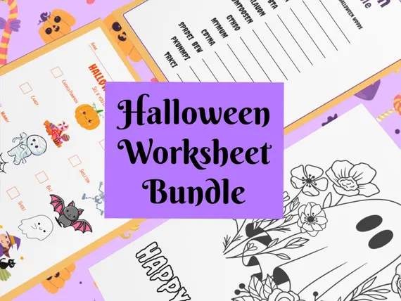 A colorful Trick-or-Treat Game worksheet featuring a fun maze filled with candy pieces for kids to collect. Engaging maze activity for kindergarteners to enhance their reading skills.