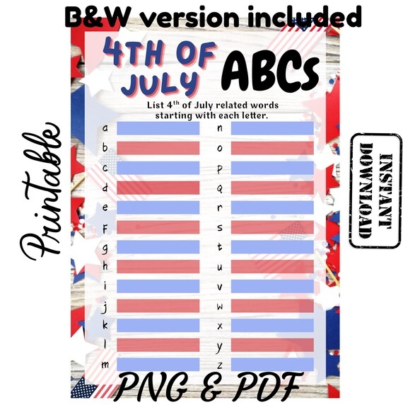 Kindergarten student working on a fun 4th of July game reading worksheet