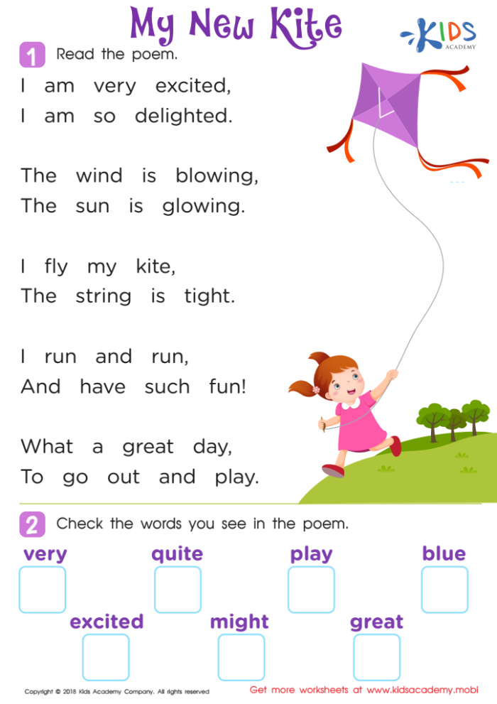 Kindergarten phonics worksheet featuring a rhyming words assessment for students