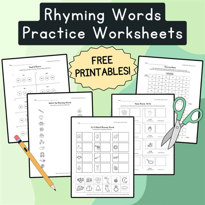 Find Rhyming Words Worksheet Lesson 14 Kindergarten student completing a Find Rhyming Words worksheet activity