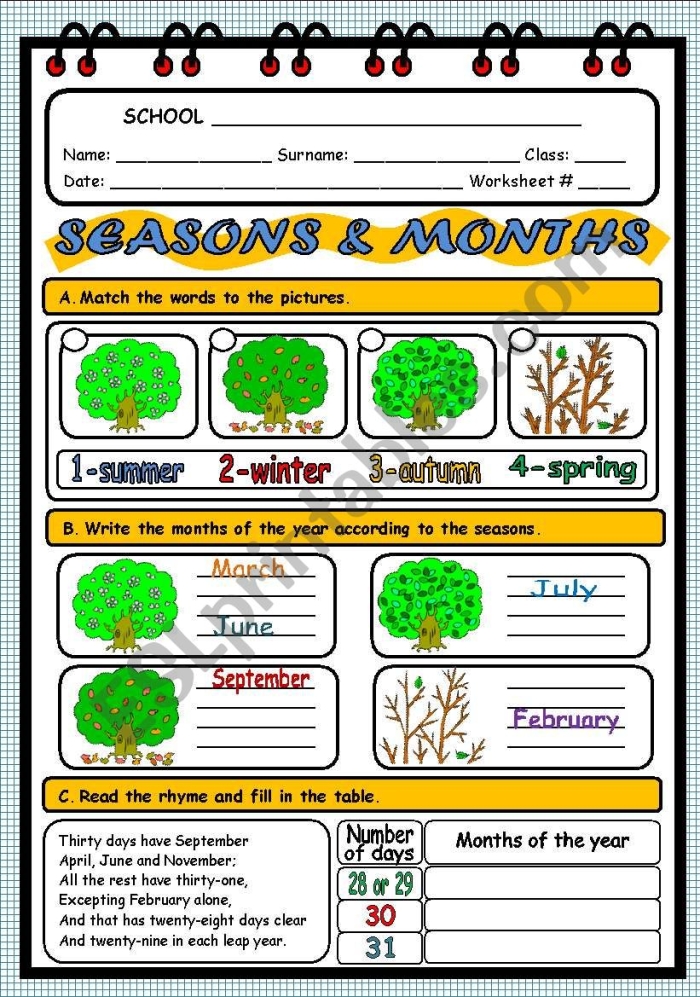 Seasons and Months Match Up Worksheet for Kindergarten Life Science Kindergarten worksheet featuring a colorful matching activity for seasons and calendar months