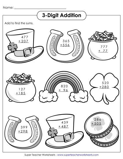 St. Paddy's Addition Worksheet 2 for Kindergarten Math Practice Kindergarten student solving a St. Paddy's Addition worksheet featuring shamrock counting problems