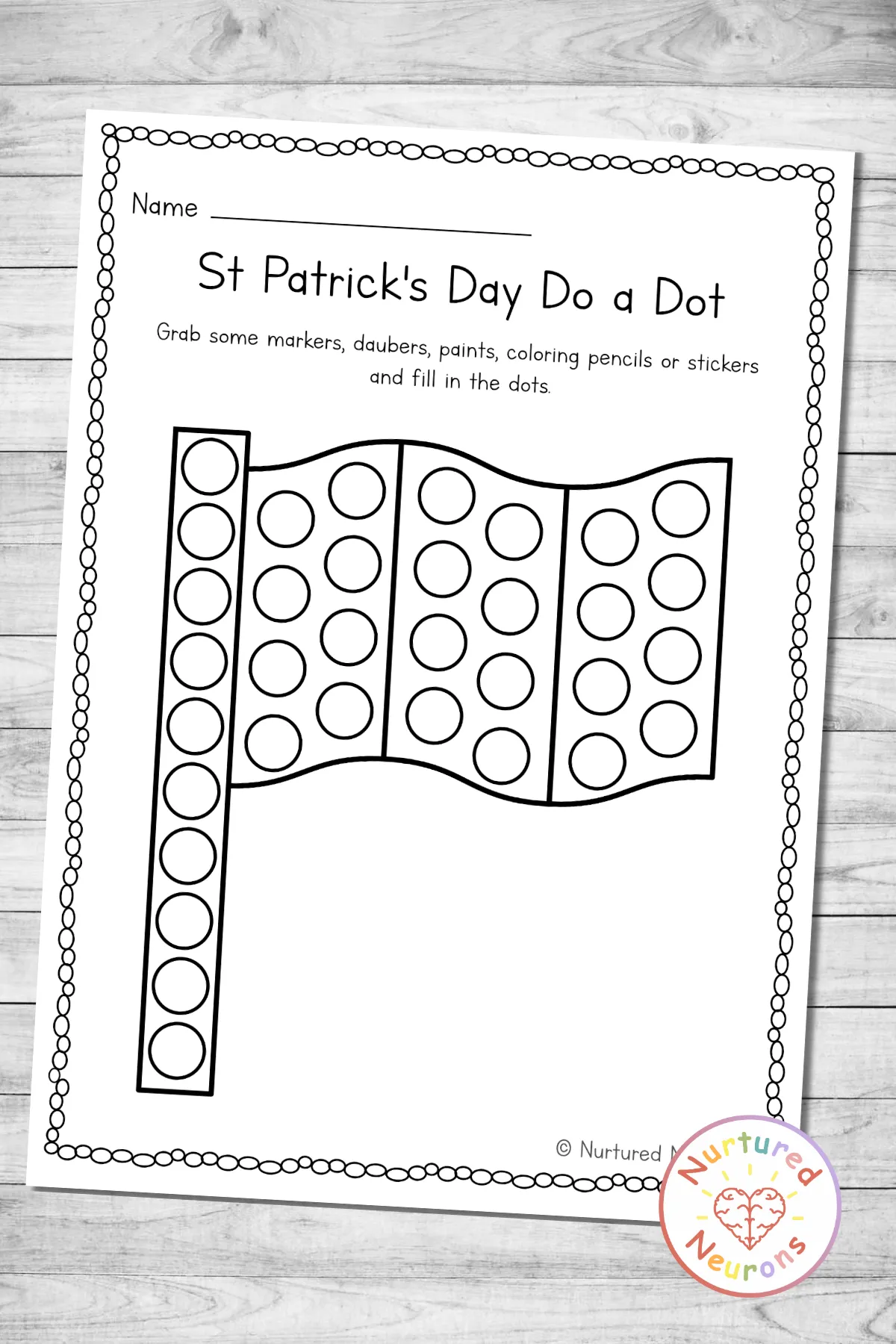 Shamrock Connect-the-Dots Lucky Counting Practice for Young Learners St. Patrick's Day shamrock dot-to-dot worksheet for kindergarten with numbered dots to connect and coloring activity