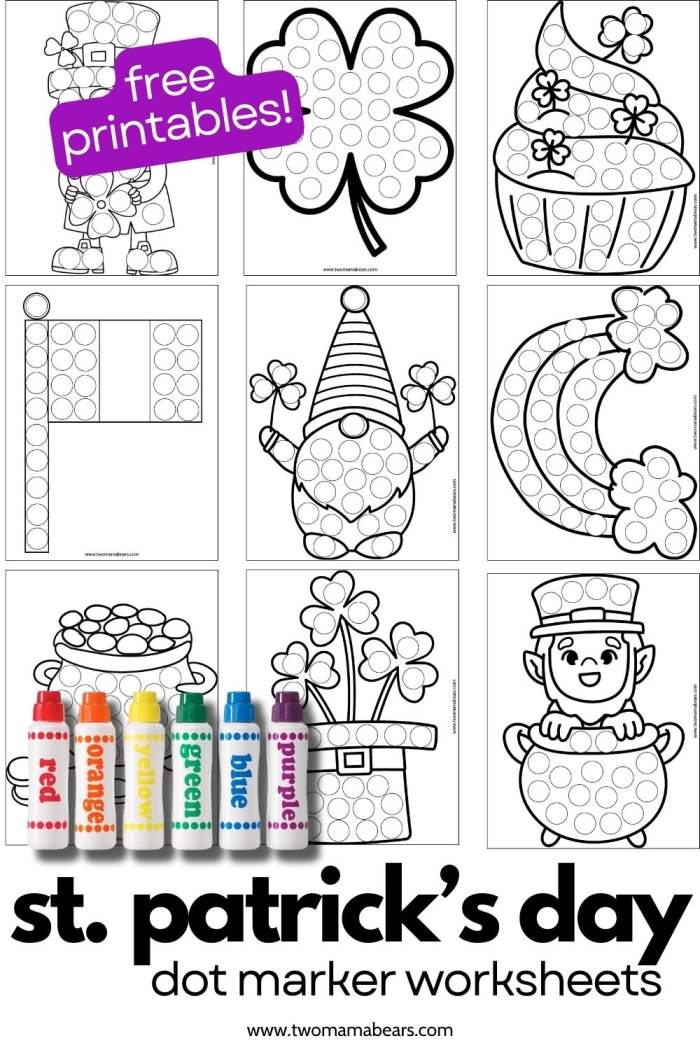 St. Patrick's Day Shamrock Counting and Coloring Worksheet for Kindergarten Kindergarten student connecting numbers on a shamrock dot-to-dot page for St. Patrick's Day