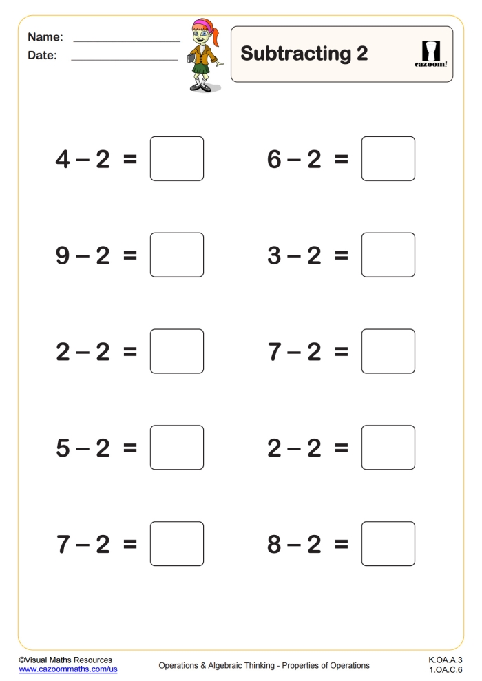 Kindergarten math worksheet featuring green shamrocks for St. Paddy's subtraction activities St. Patrick's Day shamrock subtraction practice for kindergarten learners