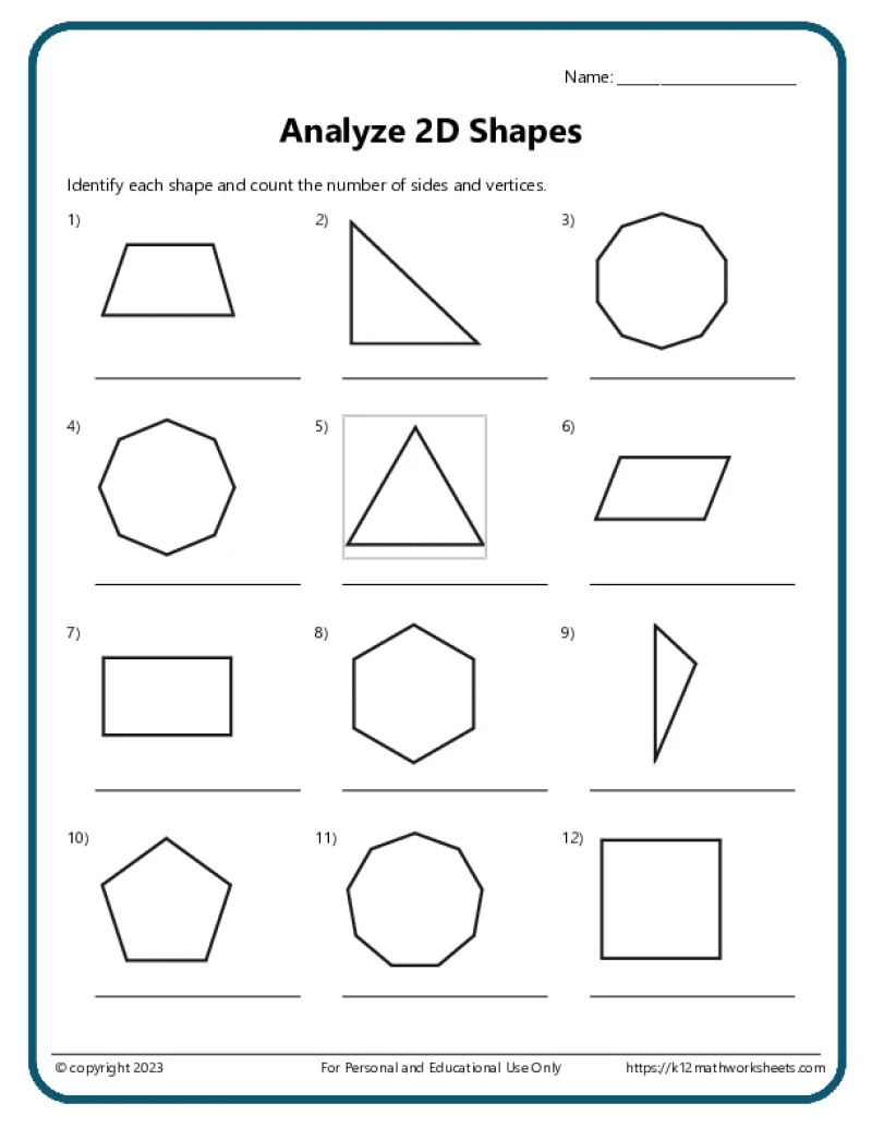 Engaging Two-Dimensional Shapes Maze for young learners in kindergarten Colorful maze worksheet for kindergarten, featuring two-dimensional shapes for early math learning