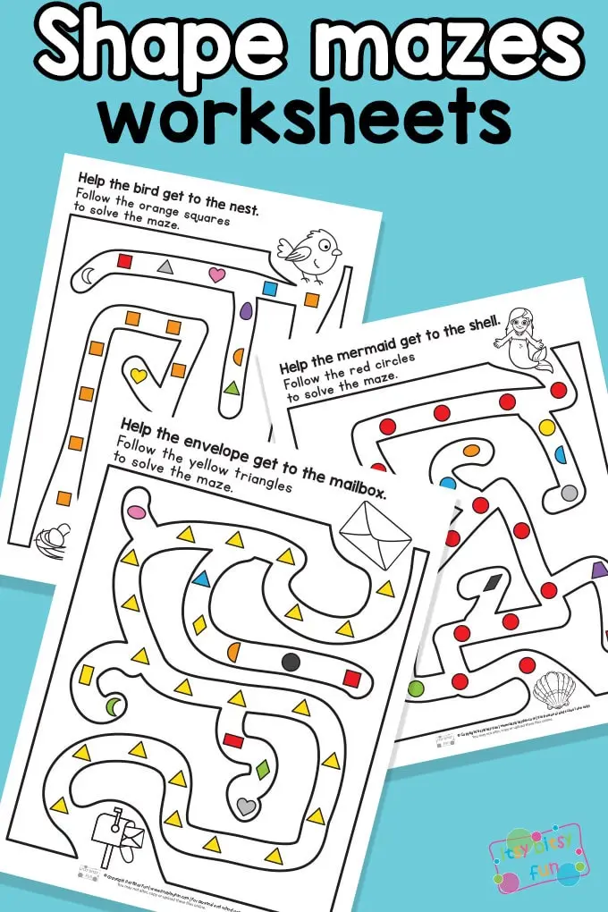 Engaging maze activity for young learners to identify 2D and 3D shapes Two-Dimensional Shapes Maze worksheet for kindergarten students to explore shapes