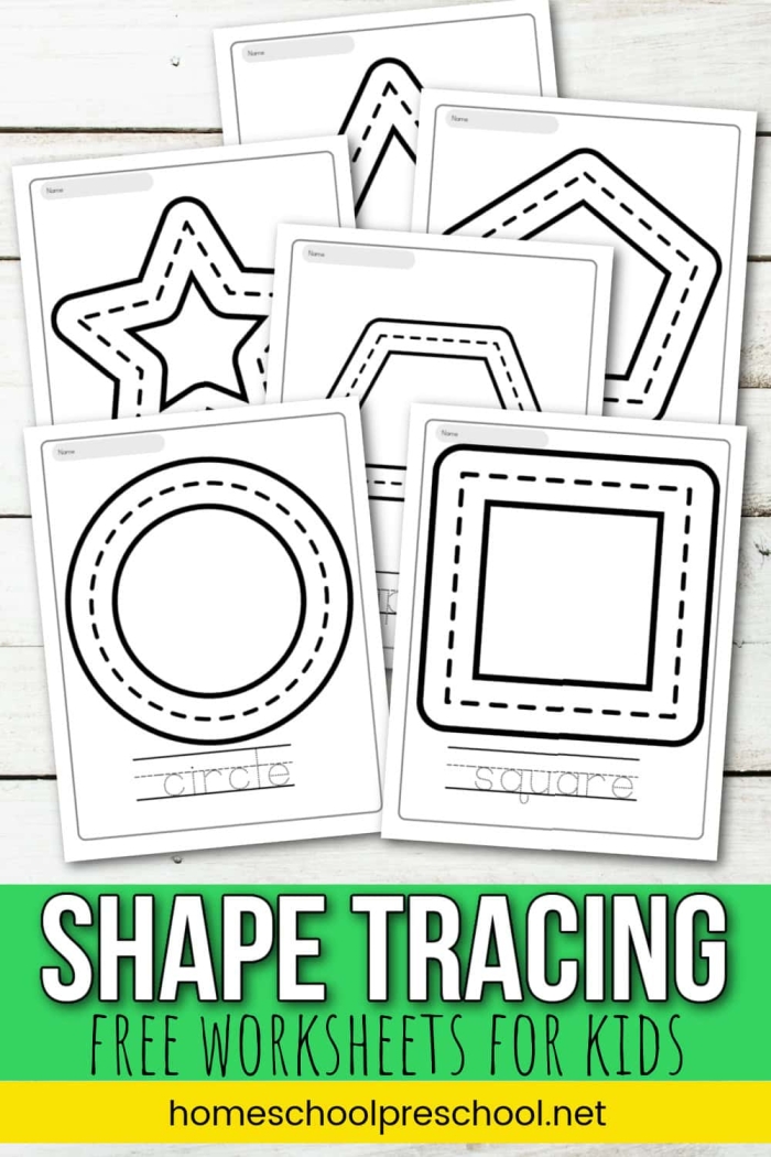 Shapes in the World worksheet for practicing shape identification and comparison Colorful worksheet featuring various 2D shapes encountered in daily life for kindergarten students