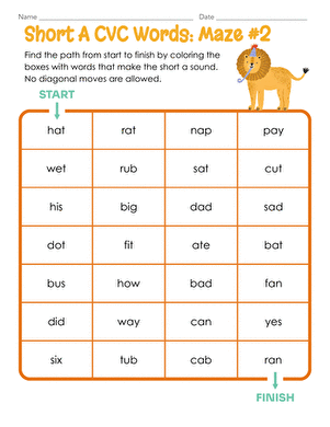 Interactive worksheet for kindergarten students focusing on short A CVC word sort with -at and -an words. Short A CVC Word Sort: -at and -an worksheet for early literacy practice.