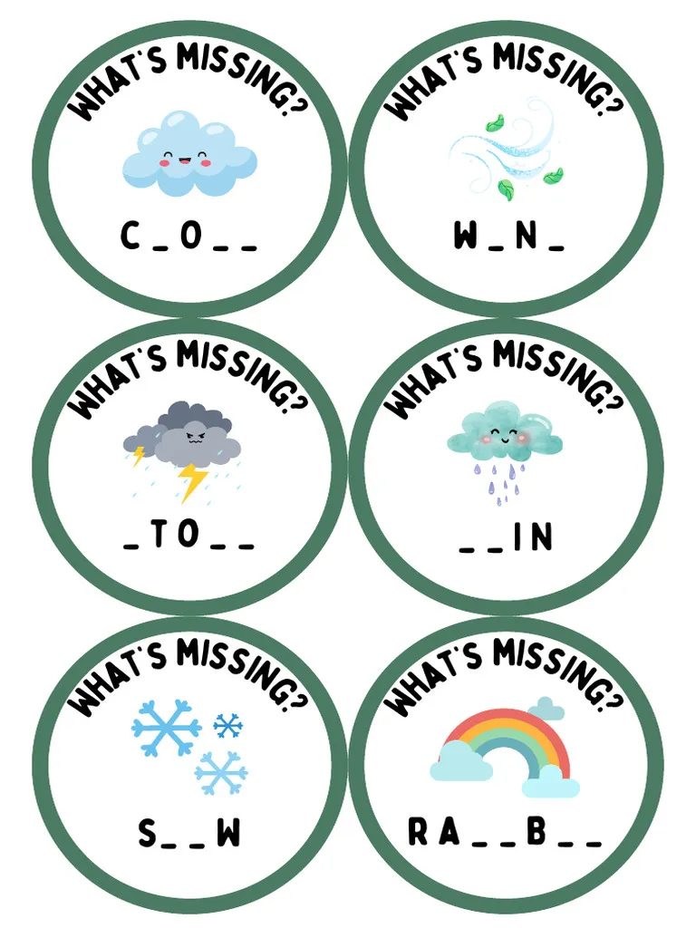 Kindergarten students working on the "What's Missing?" worksheet featuring the sight word "can