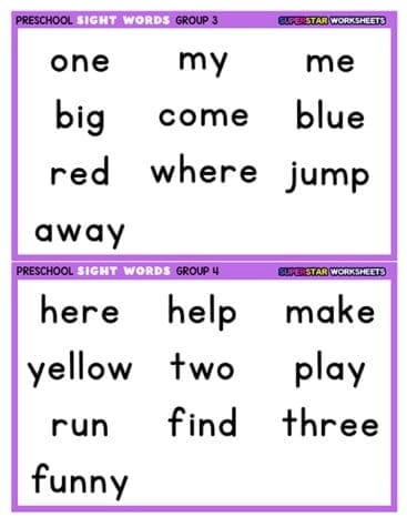 Kindergarten student using a printed sight word assessment worksheet to identify vocabulary