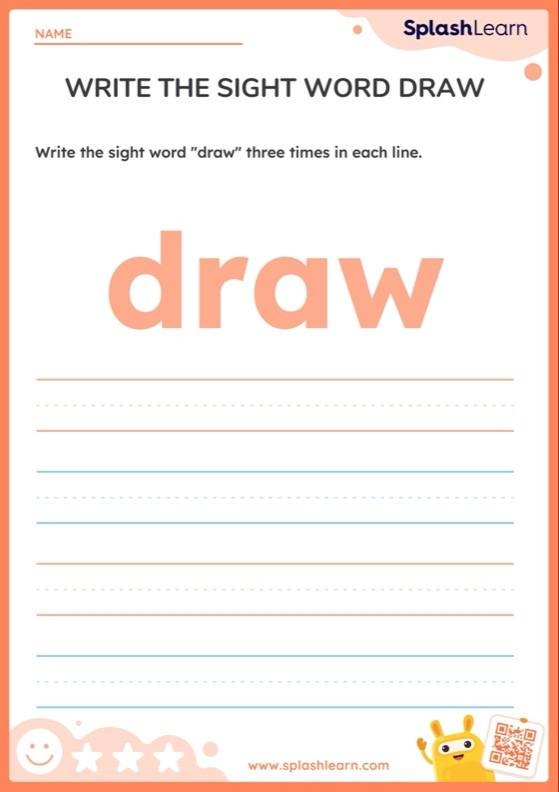 Kindergarten worksheet for practicing the sight word both through tracing and coloring activities