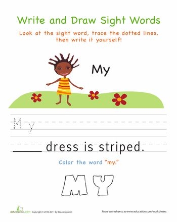 Worksheet for learning to read and write the sight word "eight" for kindergarten students