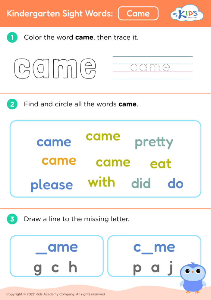 Educational activity image for the "Have" sight word worksheet, number 23 Worksheet for tracing and writing the sight word "have" for kindergarten students