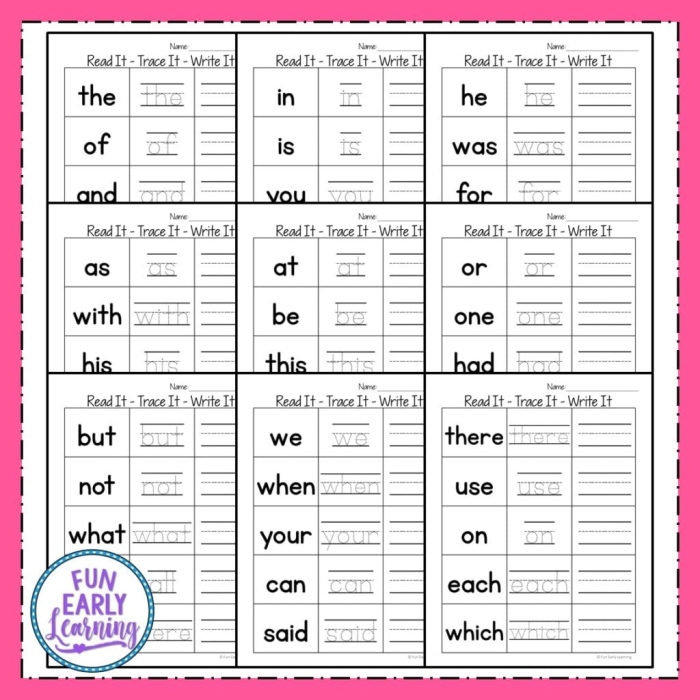 Kindergarten worksheet for practicing the sight word It with a life science theme
