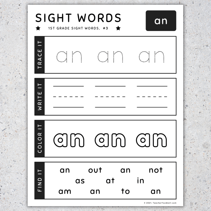 Worksheet for practicing the sight word "it" for kindergarten students