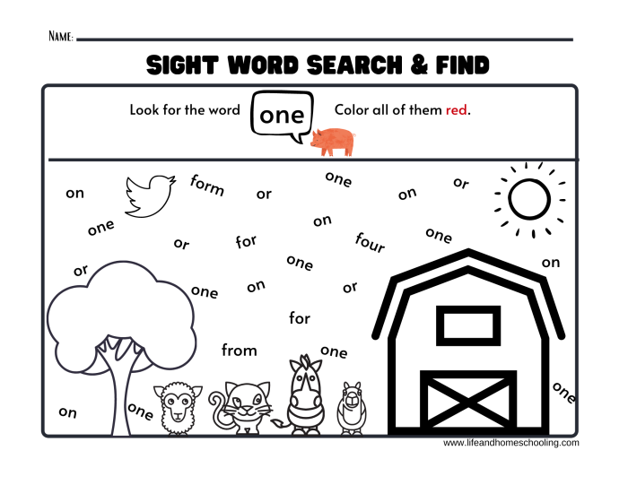 Worksheet for learning the sight word "it" designed for kindergarten students