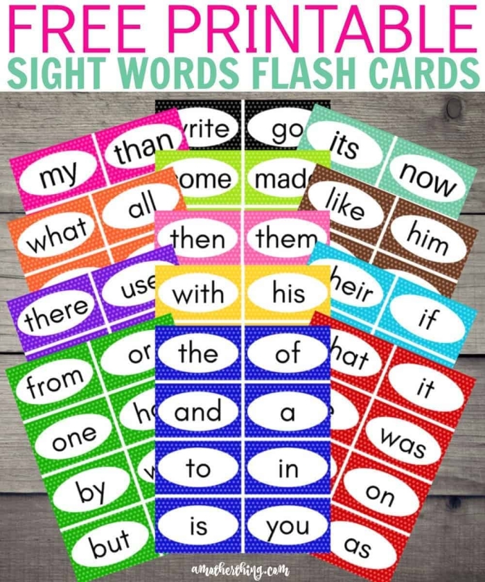 Sight Words Year to Yours Kindergarten Flash Card Activity Sheet 12 Kindergarten printable flash cards for sight words ranging from year to yours to build reading skills
