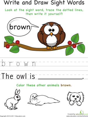 Worksheet for kindergarten students to write and draw the sight word "made
