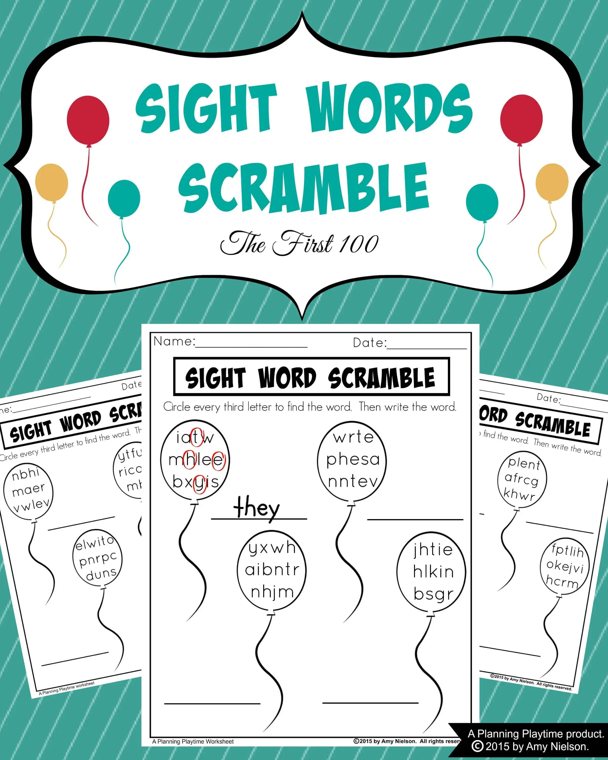 Sight Word Scramble worksheet for kindergarteners to practice reading and writing sight words. Engaging activity to help young learners master their sight words.