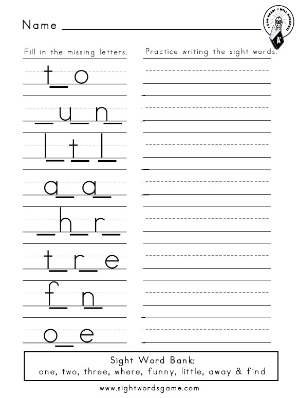 Engaging sight word spelling practice sheet for young learners in geometry Sight Word Spelling worksheet for kindergarten students focusing on cut-and-paste activities