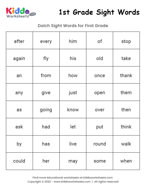 Kindergarten printable worksheet for practicing the sight word the