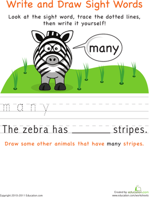 Kindergarten student completing a phonics worksheet by tracing and writing the word green while coloring a picture