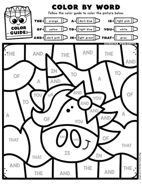 Worksheet for assessing kindergarten students on 50 common sight words