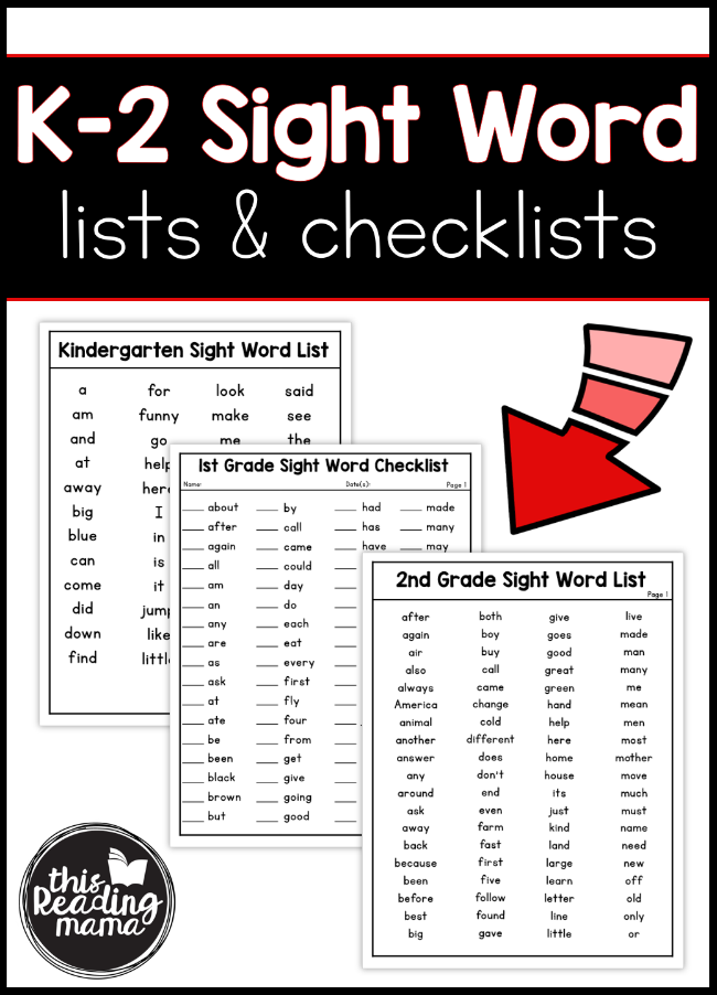 Kindergarten student completing a mid-year sight word evaluation worksheet