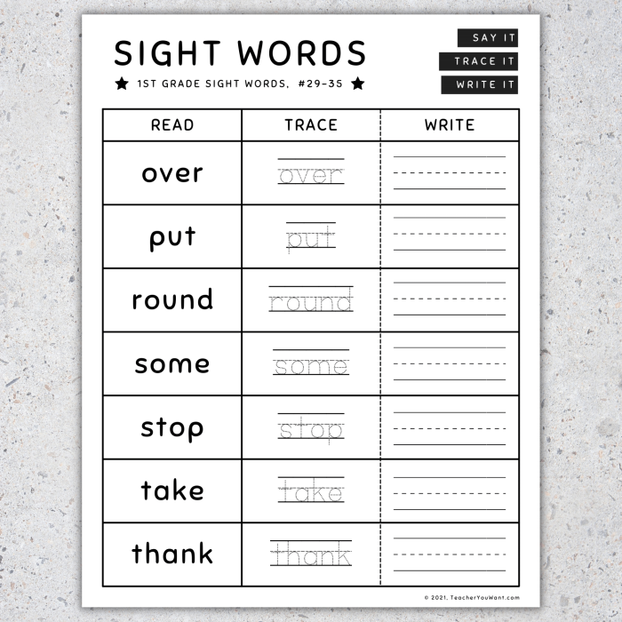 Printable worksheet for kindergarten focusing on the sight word "every