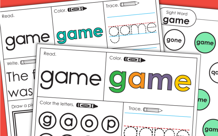 Interactive sight words practice worksheet number 8 for kindergarten students Bright kindergarten sight words game worksheet for early readers