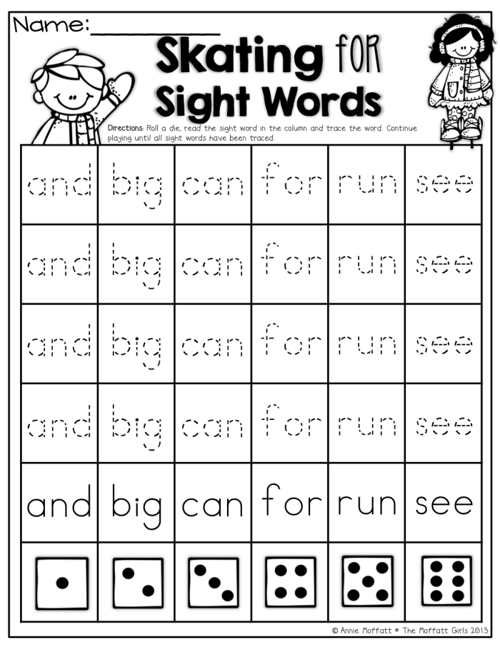 Worksheet for practicing the sight word "it" for kindergarten phonics
