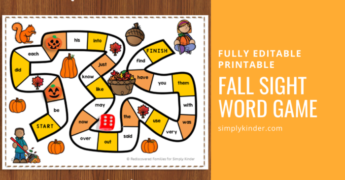 Sight Words Game Worksheet for Kindergarteners Number 3 Kindergarten student playing a colorful sight words game to build early reading skills