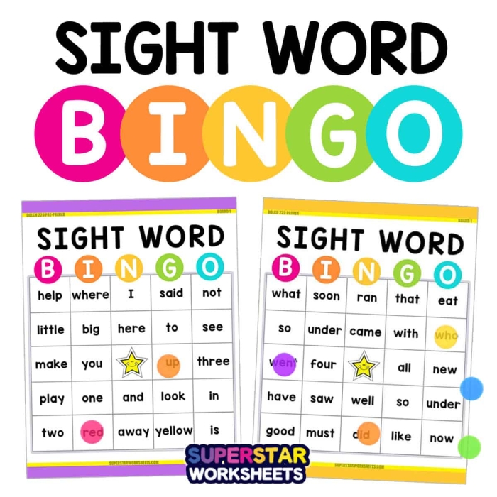 Kindergarten Sight Words Bingo Worksheet Game 3 Kindergarten student playing a game of sight words bingo on a printed worksheet