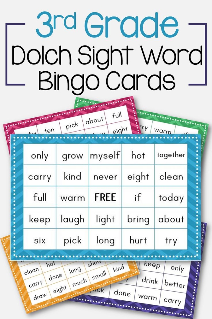 Sight Words Bingo Activity for Early Readers Image 13 Kindergarten students playing sight words bingo game with colorful cards and markers