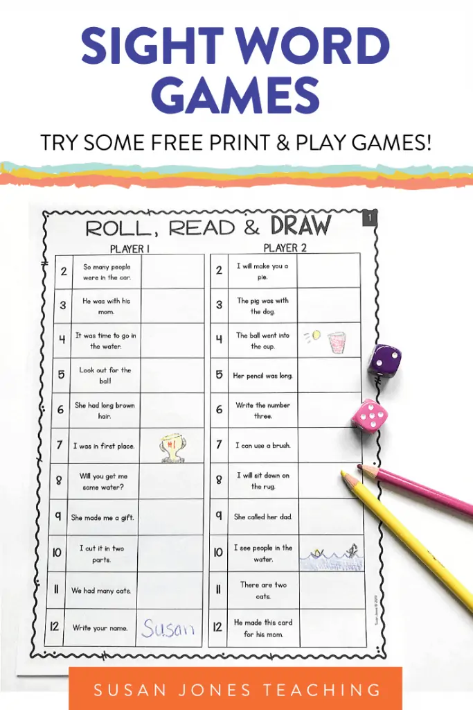 Kindergarten sight words game 18 with bright visual elements for early reading practice Colorful sight words game worksheet with matching activities for kindergarten readers learning basic vocabulary