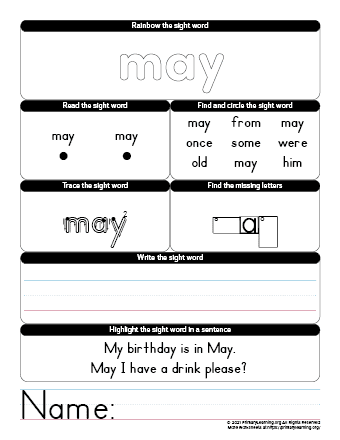 Kindergarten student completing a printable Sight Words Spelling Quiz worksheet featuring basic geometry shapes