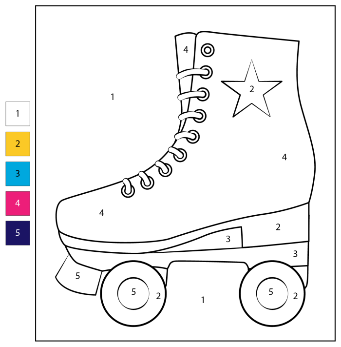 Coloring page worksheet featuring a child skateboarding, perfect for kindergarten kids learning about time and money. Fun skateboarding scene for imaginative coloring fun.